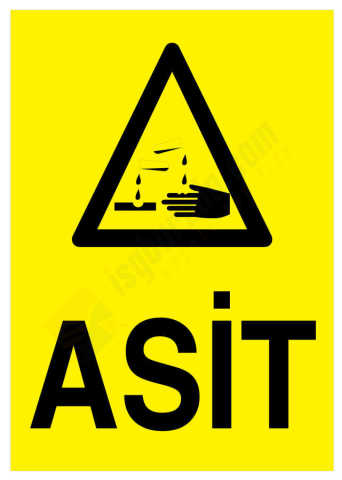 Asit İş Güvenliği Levhası