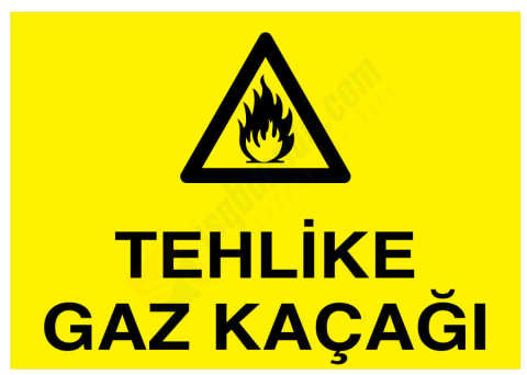 Tehlike Gaz Kaçağı İş Güvenliği Levhası