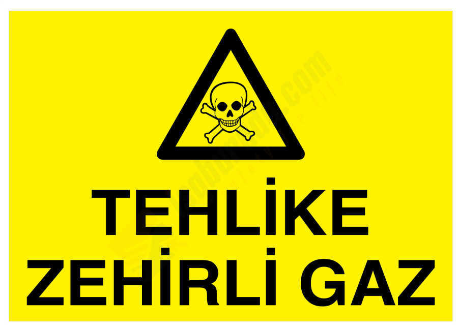 Tehlike Zehirli Gaz İş Güvenliği Levhası