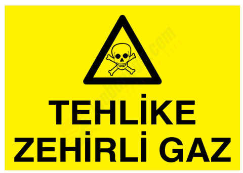 Tehlike Zehirli Gaz İş Güvenliği Levhası
