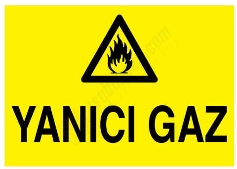 Yanıcı Gaz İş Güvenliği Levhası
