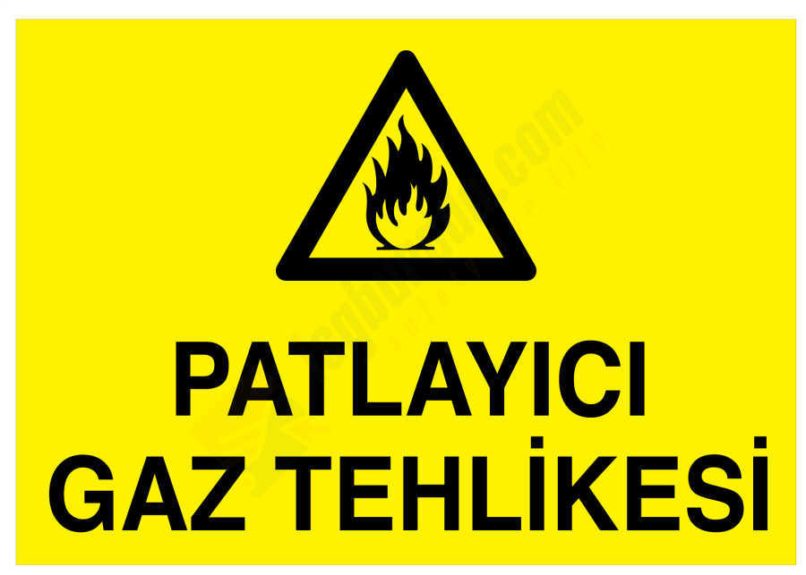 Patlayıcı Gaz Tehlikesi İş Güvenliği Levhası