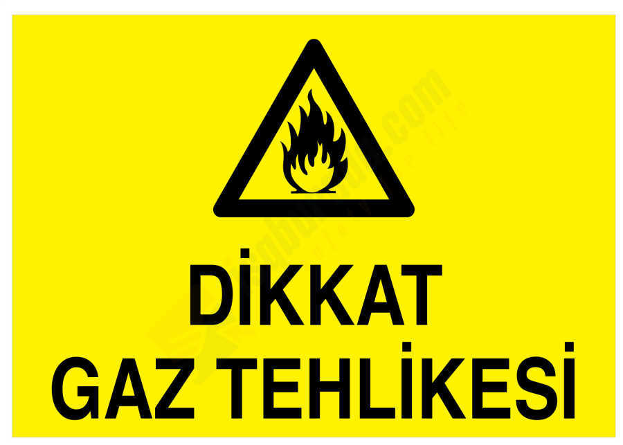 Dikkat Gaz Tehlikesi İş Güvenliği Levhası