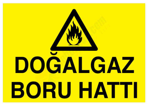 Doğalgaz Boru Hattı İş Güvenliği Levhası
