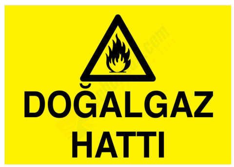 Doğalgaz Hattı İş Güvenliği Levhası