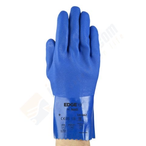 Ansell Edge 14-662 PVC Kaplı Kimyasal Dirençli İş Eldiveni