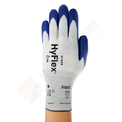 Ansell HyFlex 11-953 Aşınma Dirençli Yağ Tutmaz Nitril İş Eldiveni