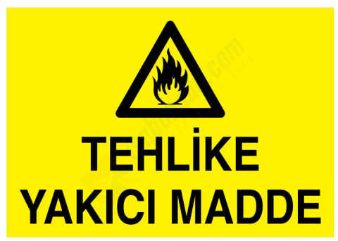 Tehlike Yakıcı Madde İş Güvenliği Levhası