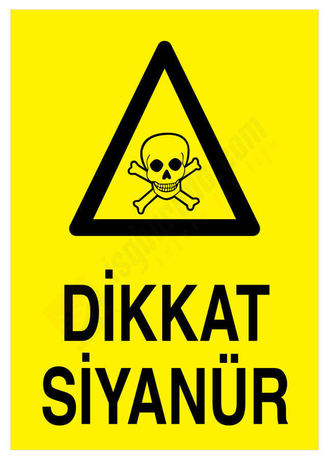 Dikkat Siyanür İş Güvenliği Levhası