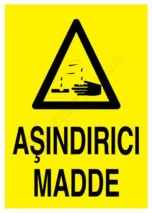 Aşındırıcı Madde İş Güvenliği Levhası