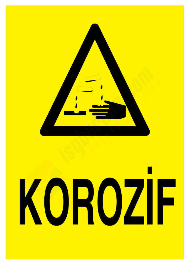 Korozif İş Güvenliği Levhası