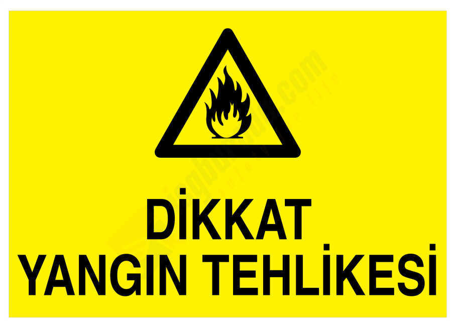 Dikkat Yangın Tehlikesi İş Güvenliği Levhası