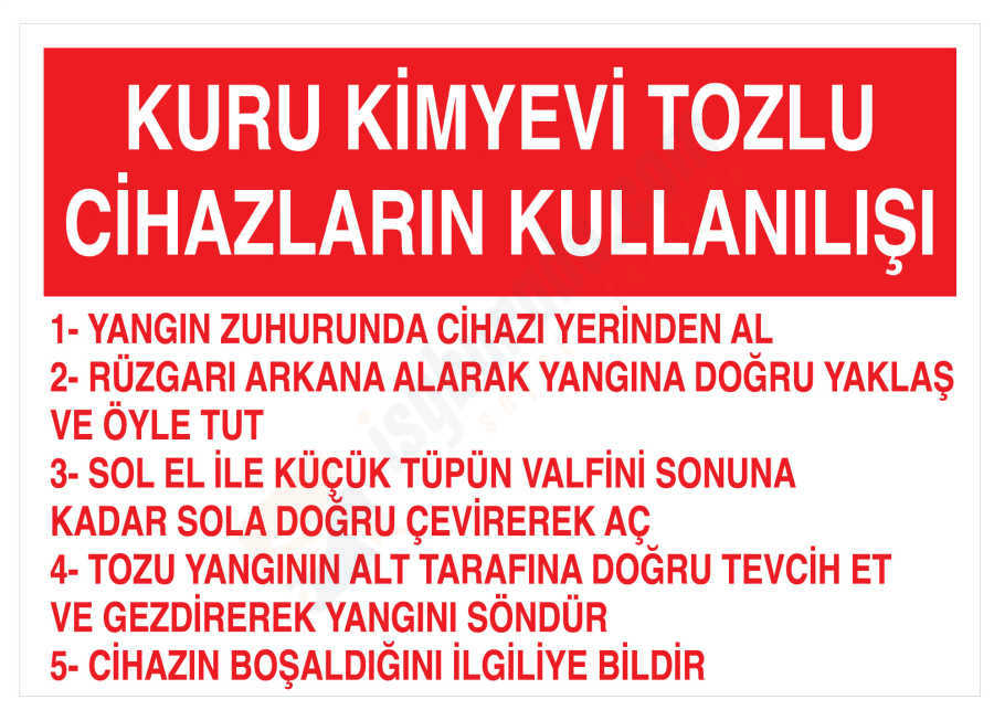 Kuru Kimyevi Tozlu Cihazların Kullanılışı