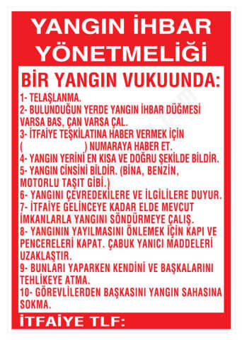 Yangın İhbar Yönetmeliği