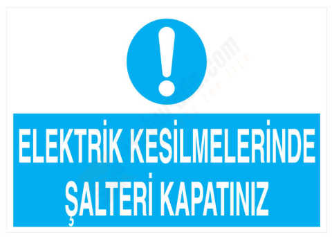 Elektrik Kesilmelerinde Şalteri Kapatınız