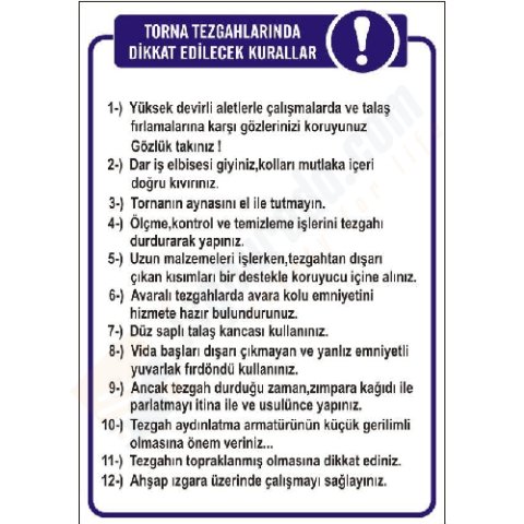 Torna Tezgahlarında Dikkat Edilecek Kurallar