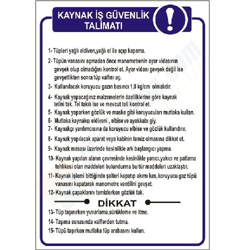 Kaynak İş Güvenlik Talimatı