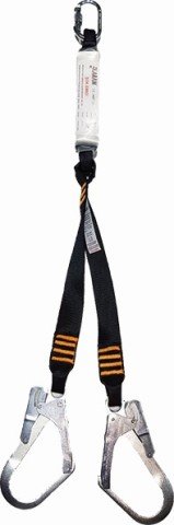 Karam KA361 Şok emici Çift Kollu Kolon halatlı Büyük Kancalı lanyard
