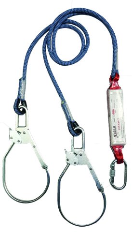 Karam KA341 BK Şok Emici Çift Kol Statik Halatlı Kule Kancalı lanyard  85'lik