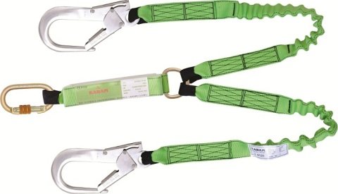 Karam KA371 A Şok Emici Elastik Çift Kollu Alüminyum Kancalı lanyard