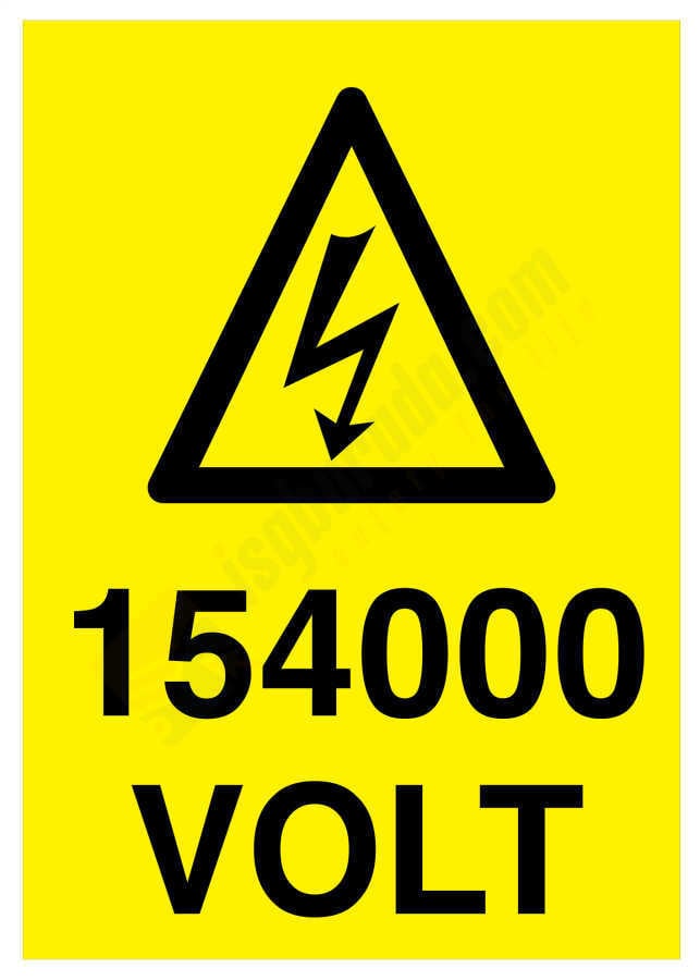 154000 Volt İş Güvenliği Levhası
