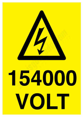 154000 Volt İş Güvenliği Levhası