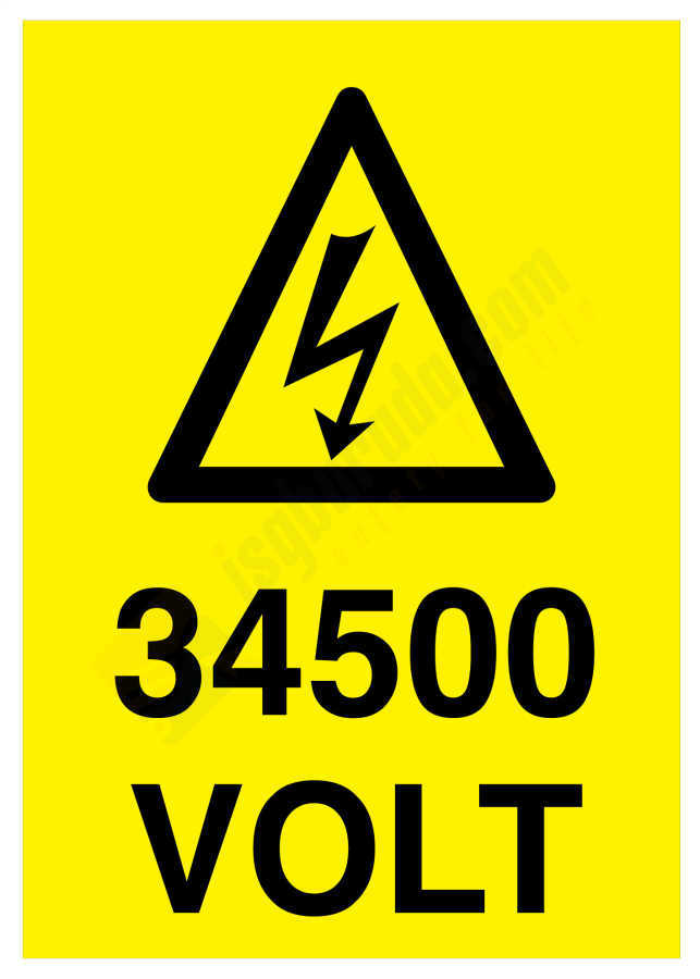 34500 Volt İş Güvenliği Levhası