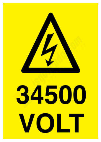 34500 Volt İş Güvenliği Levhası