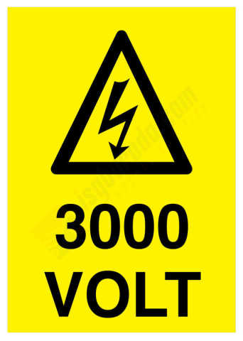3000 Volt İş Güvenliği Levhası