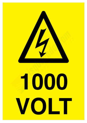 1000 Volt İş Güvenliği Levhası