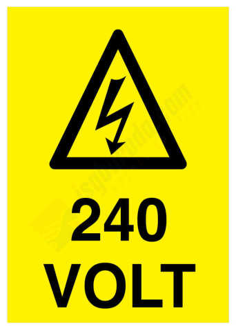 240 Volt İş Güvenliği Levhası