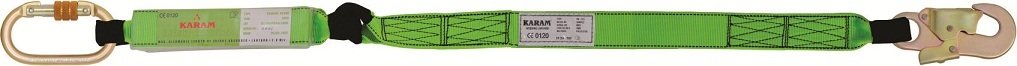 Karam KA327 Şok Emici Tek Kolon Halatlı Küçük Kancalı Karabinalı lanyard