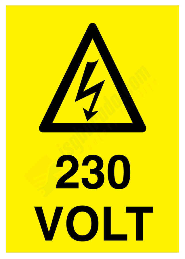 230 Volt İş Güvenliği Levhası