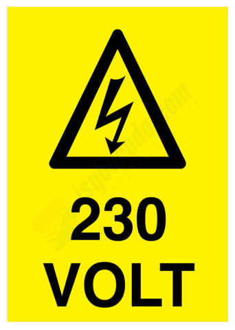 230 Volt İş Güvenliği Levhası