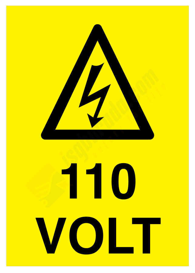 110 Volt İş Güvenliği Levhası