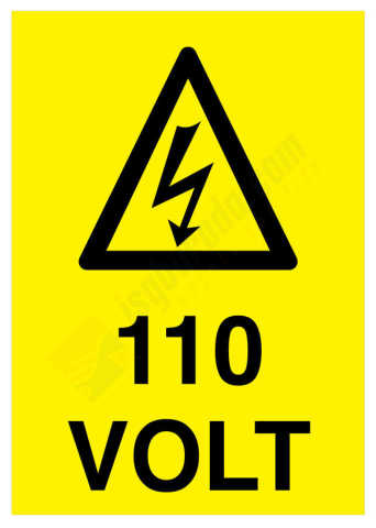 110 Volt İş Güvenliği Levhası