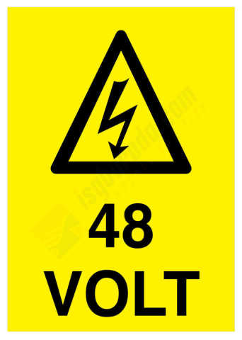 48 Volt İş Güvenliği Levhası