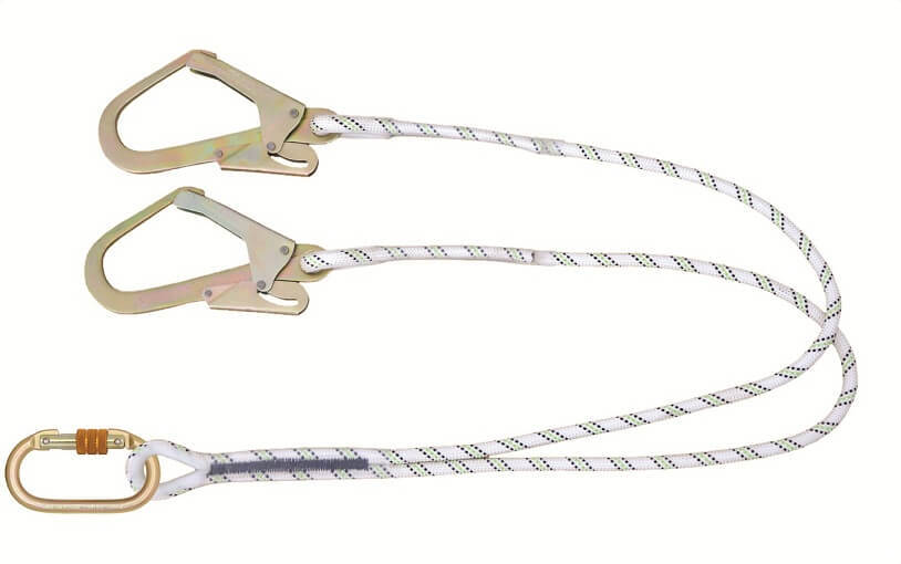 Karam Kİ231 Çift Kollu Statik Halatlı Lanyard Büyük Kancalı karabinalı