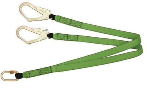 Karam Kİ261 Çift Kollu Kolon Halatlı Lanyard Büyük Kancalı karabinalı
