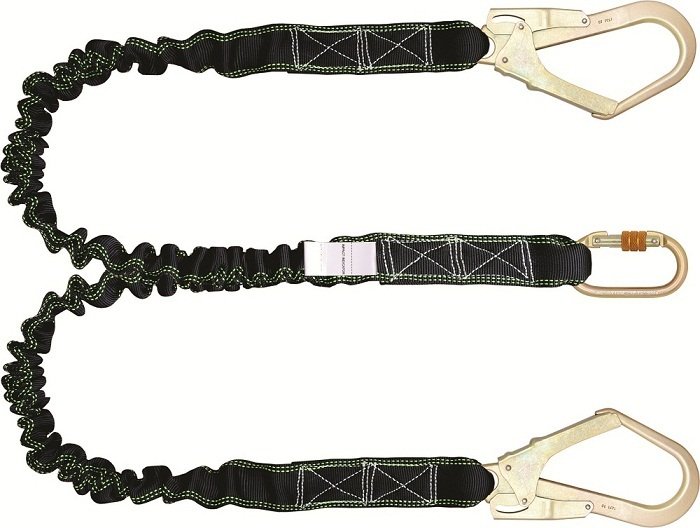 Karam Kİ371 Çift Kollu Elastik Lanyard Büyük Kancalı, karabinalı
