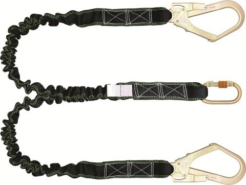 Karam Kİ371 Çift Kollu Elastik Lanyard Büyük Kancalı, karabinalı