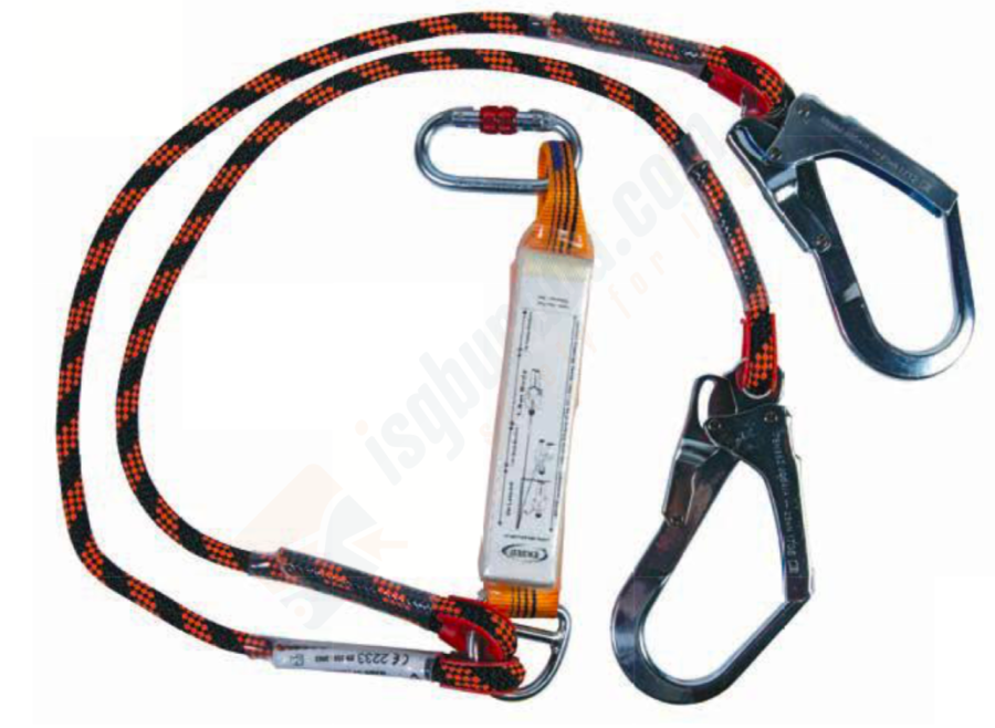 EKS 242-3 Şok Emicili Çift Bacaklı Dikişli Halatlı Lanyard