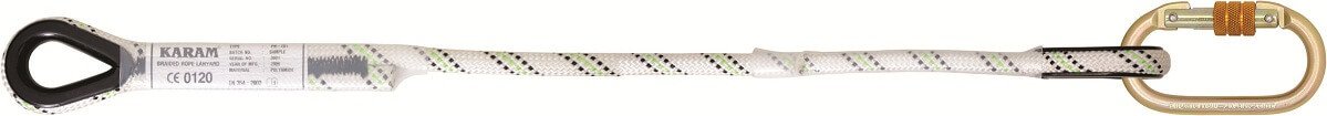 Karam Kİ282 Tek kol statik lanyard tek karabinalı 1,20 mt