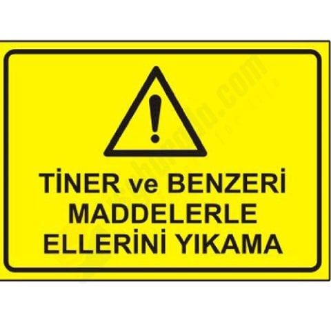 Tiner ve Benzeri Madde İle El Yıkama Levhası