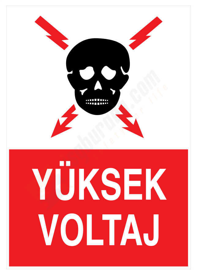 Yüksek Voltaj İş Güvenliği Levhası