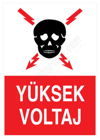 Yüksek Voltaj İş Güvenliği Levhası