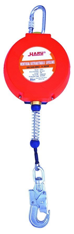 Haru KD06 Geri sarımlı Düşüş Durdurucu Çelik Halatlı 6 mt halat:4mm