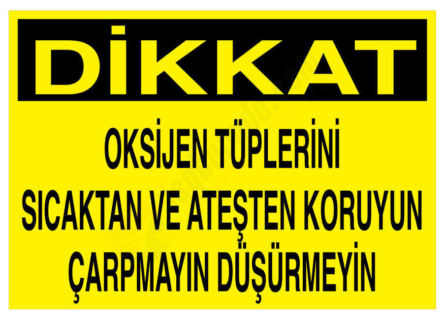 Dikkat Oksijen Tüplerini Sıcaktan Ve Ateşten Koruyun Çarpmayın Düşürmeyin