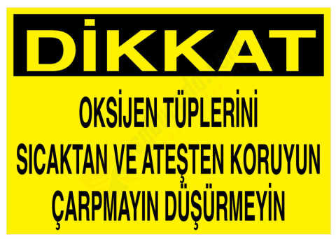 Dikkat Oksijen Tüplerini Sıcaktan Ve Ateşten Koruyun Çarpmayın Düşürmeyin