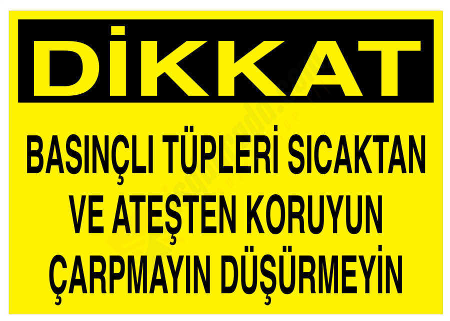 Dikkat Basınçlı Tüpleri Sıcaktan Ve Ateşten Koruyun Çarpmayın Düşürmeyin